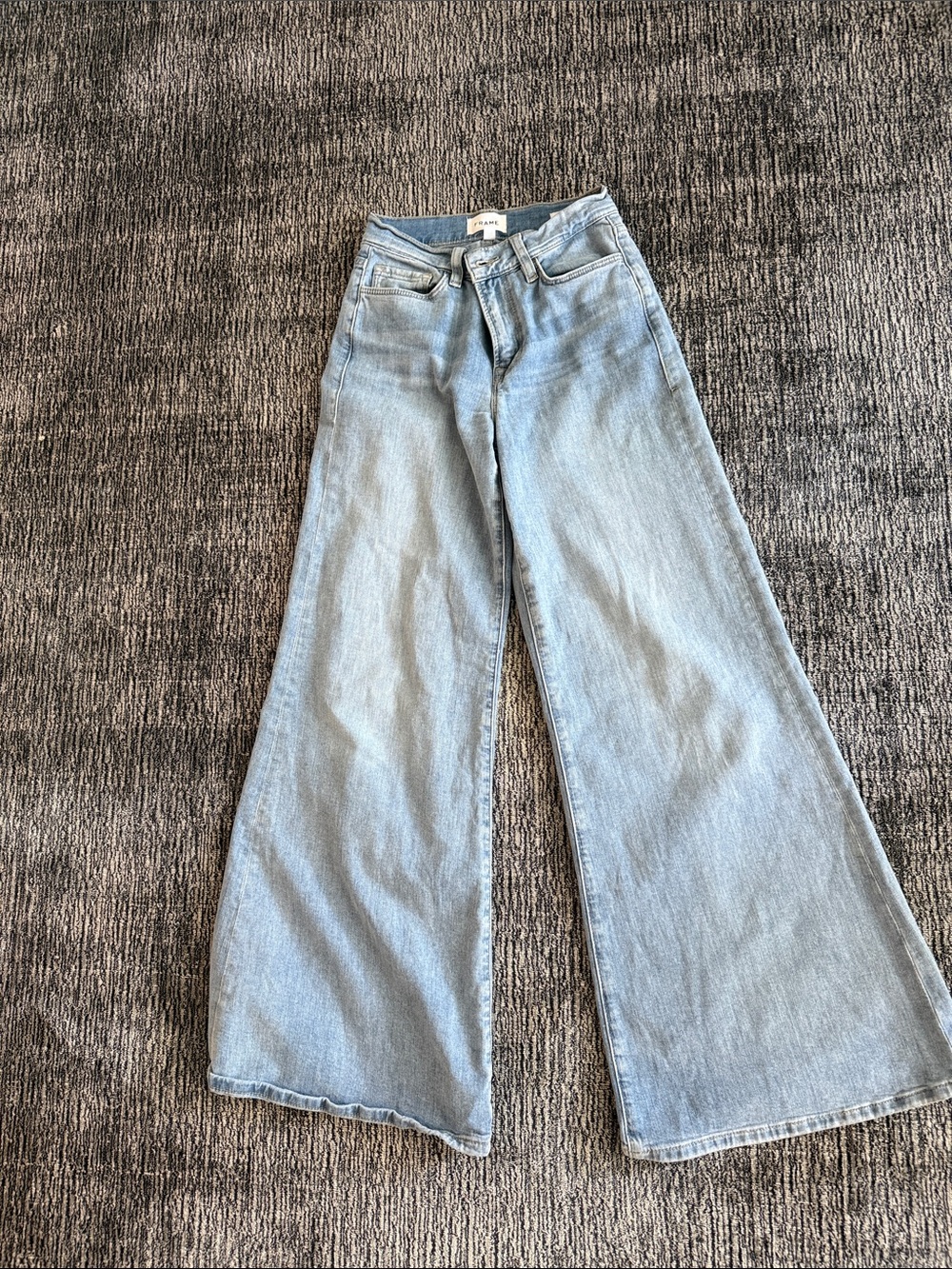 Frame Denim Light Blue Wide-Leg Jeans